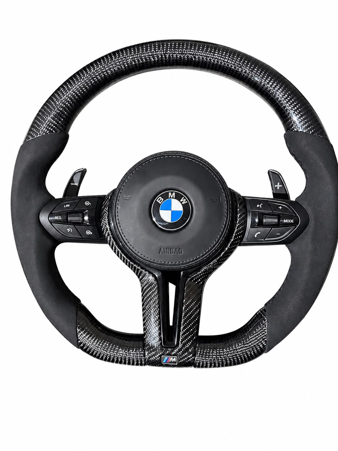 BMW Volan M Performance din fibră de carbon și Alcantara – Compatibil cu Seria 5, 6 și 7 (generația F)